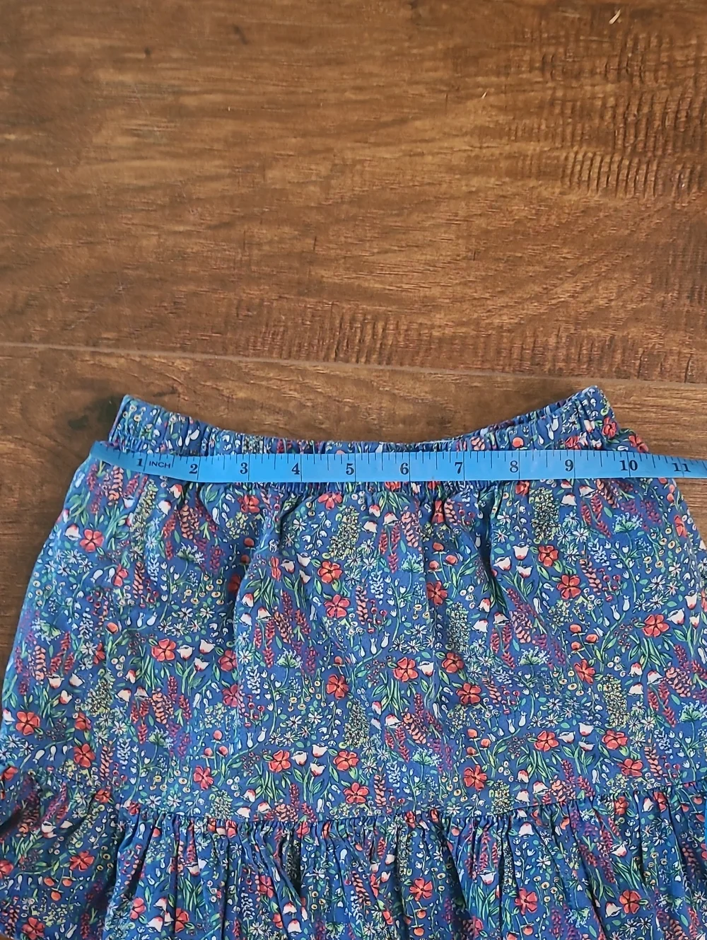 Gymboree Blue Floral Trim Girls Skirt Size 4 T